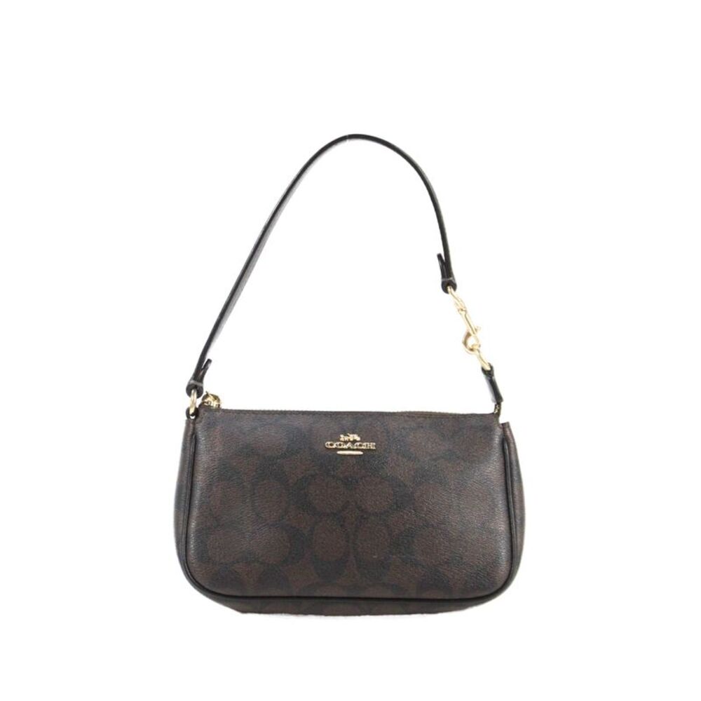 Coach Womens Nolita Signature Coated Canvas Zip Handbag Brown